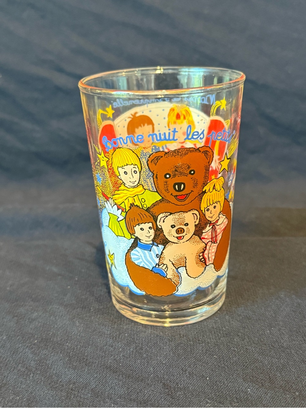 Vintage Amora Bonne Nuit Les Petits French TV Show Juice Glass